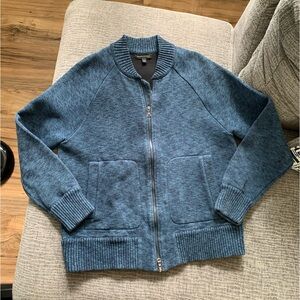 Banana Republic Men’s Teal Blue Zip Up Cárdigan Sweater Size L